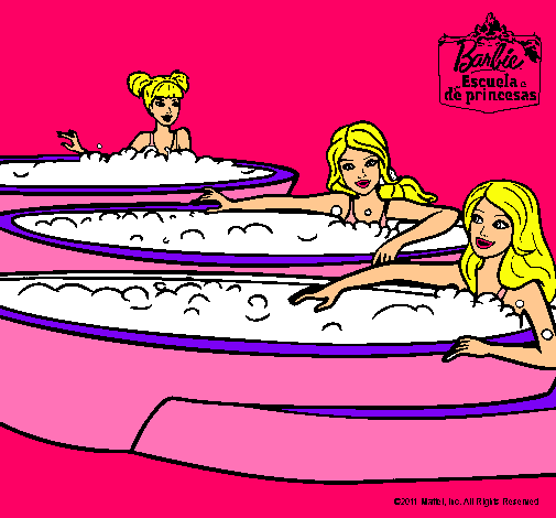 Barbie y sus amigas en el jacuzzi