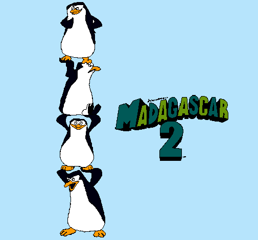 Dibujo Madagascar 2 Pingüinos pintado por ianna