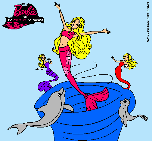 Barbie sirena contenta