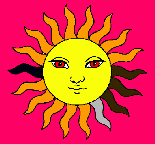 Dibujo Sol pintado por discoteca