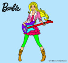 Dibujo Barbie guitarrista pintado por baldufita