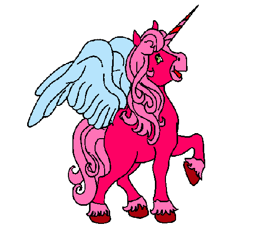 Dibujo Unicornio con alas pintado por  herm0za