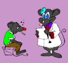 Dibujo Doctor y paciente ratón pintado por carolinananc