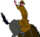 Dibujo Vaquero en caballo pintado por jrluisb