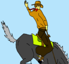 Dibujo Vaquero en caballo pintado por josu5