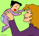 Dibujo Madre con su bebe pintado por elenagil