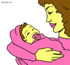 Dibujo Madre con su bebe II pintado por Dayana13