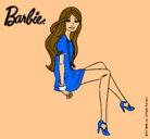 Dibujo Barbie sentada pintado por  naranjo