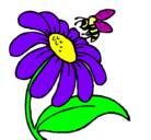 Dibujo Margarita con abeja pintado por eskarler
