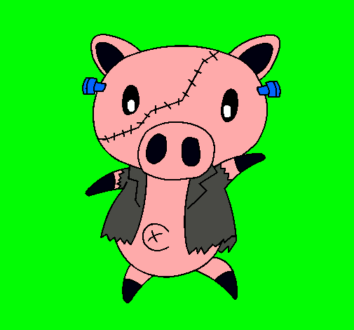 Cerdito graffiti frankensteint