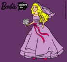 Dibujo Barbie vestida de novia pintado por TORVALERIA