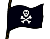 Dibujo Bandera pirata pintado por Bandera 