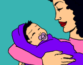 Dibujo Madre con su bebe II pintado por pucca34