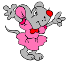 Dibujo Rata con vestido pintado por anamo