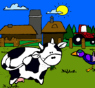 Dibujo Vaca en la granja pintado por digitaaaH