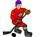 Dibujo Jugador de hockey sobre hielo pintado por jugar