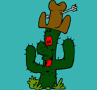 Dibujo Cactus con sombrero pintado por quinba
