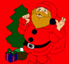 Dibujo Santa Claus y un árbol de navidad pintado por CHRISTIAAAA 