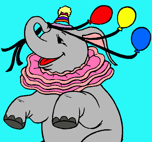 Elefante con 3 globos