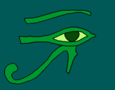 Dibujo Ojo Horus pintado por pajarita
