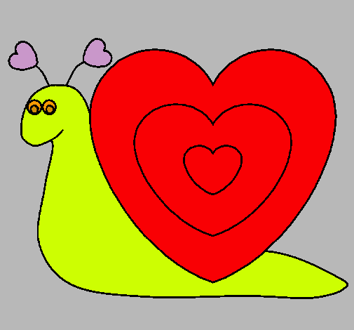 Dibujo Caracol corazón pintado por discoteca