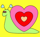 Dibujo Caracol corazón pintado por chisgete
