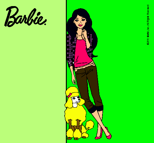 Barbie con cazadora de cuadros