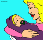 Dibujo Madre con su bebe II pintado por anapilas