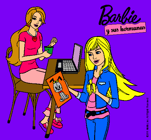 Barbie y su hermana merendando