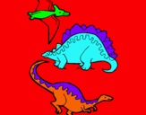 Dibujo Tres clases de dinosaurios pintado por hcfhhfh
