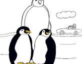 Dibujo Familia pingüino pintado por eVilla
