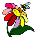 Dibujo Margarita con abeja pintado por zarahi