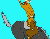 Dibujo Vaquero en caballo pintado por maonta