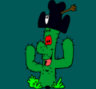 Dibujo Cactus con sombrero pintado por clexo