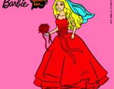 Dibujo Barbie vestida de novia pintado por sarome