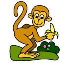 Dibujo Mono pintado por plpda