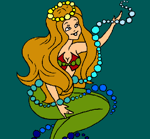 Sirena entre burbujas