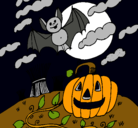 Dibujo Paisaje de Halloween pintado por janisesmera