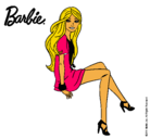 Dibujo Barbie sentada pintado por cecee