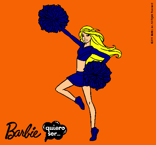 Dibujo Barbie animadora pintado por  naranjo
