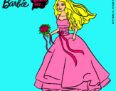 Dibujo Barbie vestida de novia pintado por aidual