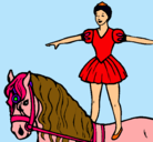 Dibujo Trapecista encima de caballo pintado por sabriii
