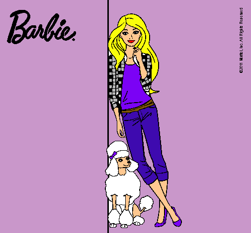 Barbie con cazadora de cuadros