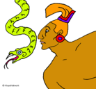 Dibujo Serpiente y guerrero pintado por carlos7