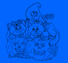 Dibujo Halloween pintado por azulita