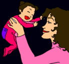 Dibujo Madre con su bebe pintado por HFGJ