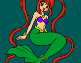 Dibujo Sirena con perlas pintado por Julianna40