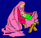 Dibujo Nacimiento del niño Jesús pintado por albertos