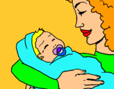 Dibujo Madre con su bebe II pintado por Alex22