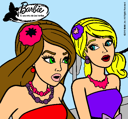 Dibujo Barbie y su amiga pintado por Yanii